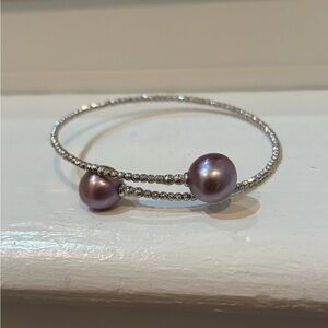 Purple & pink Freshwater Edison Pearl Bangle Bracelet